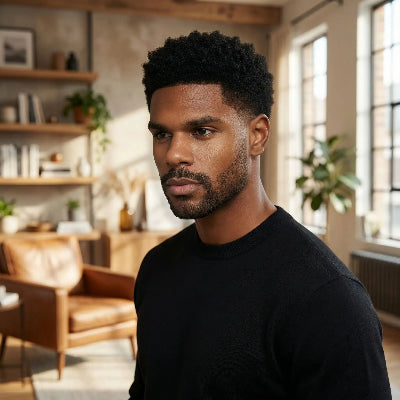 perruque homme invisible style afro naturel