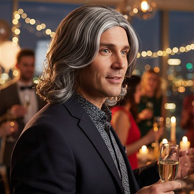 Perruque homme polyvalence stylistique