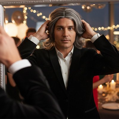 Perruque homme rendu naturel et bonne couverture