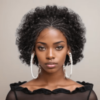 Perruque pour femme tressée style naturel afro