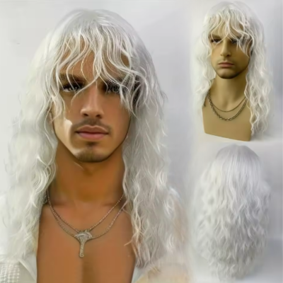 perruque realiste homme blond doré texture réaliste