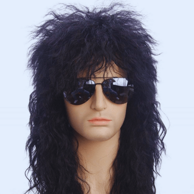Perruque rock noire style punk