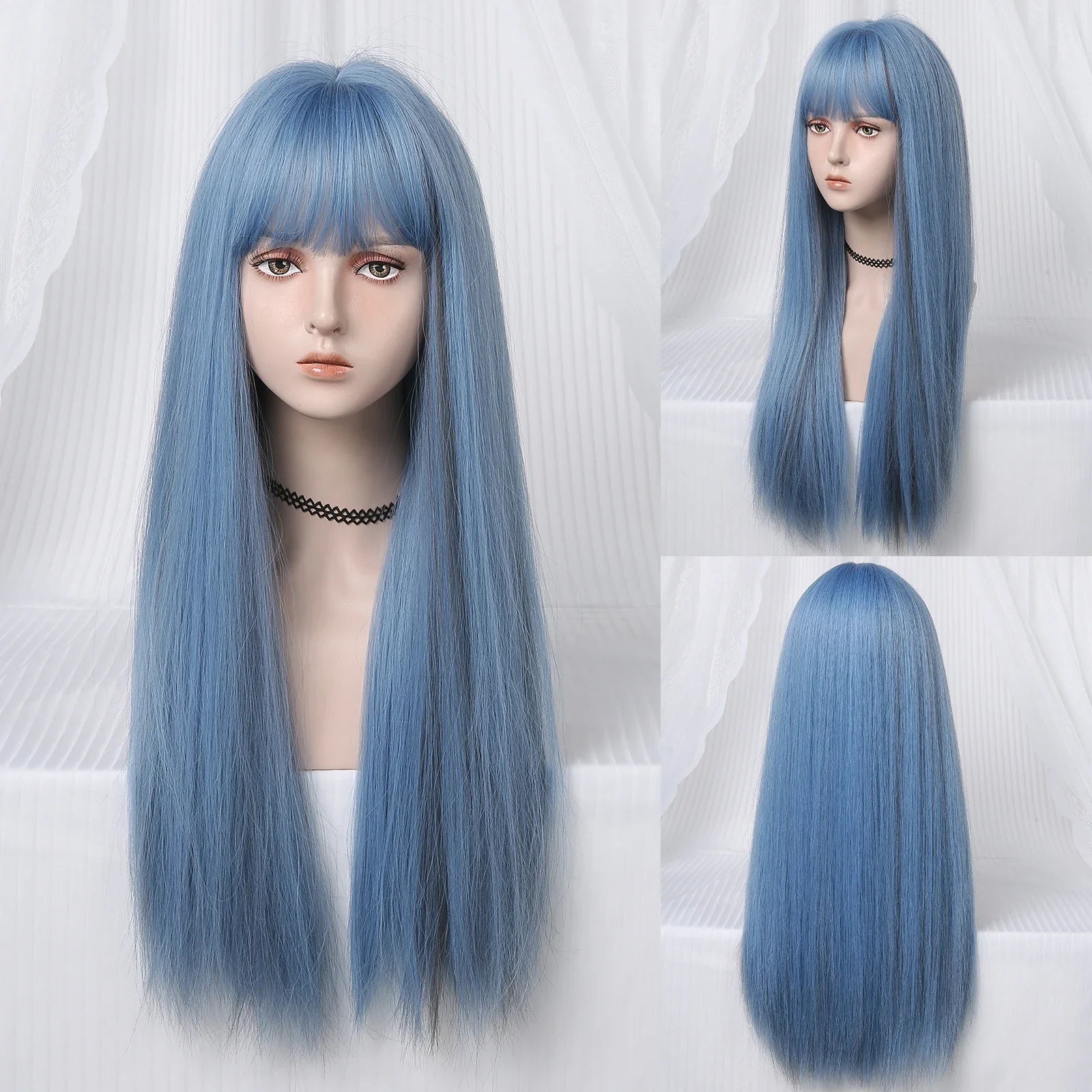 Perruque - SyntheticHairWig™ - Bleu - Nova Coiffure
