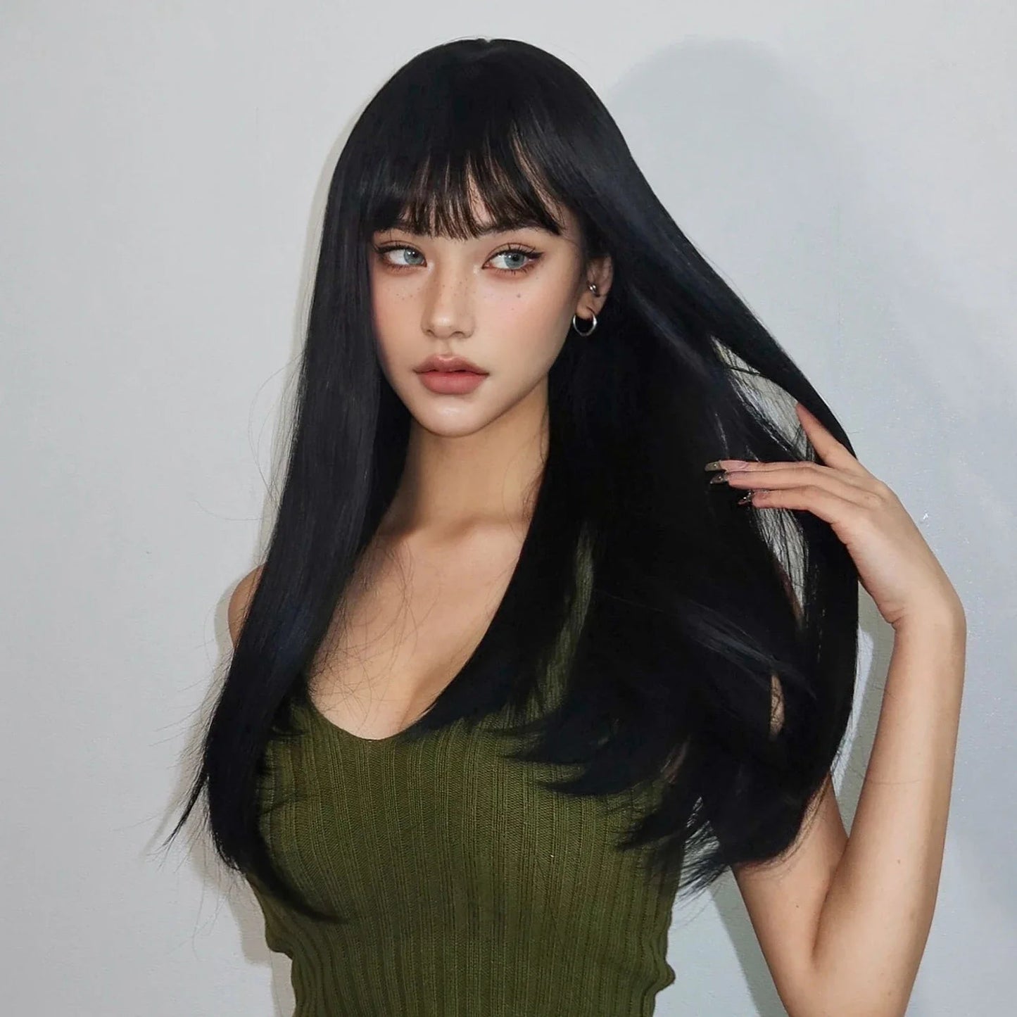 Perruque - SyntheticHairWig™ - Noir - Nova Coiffure