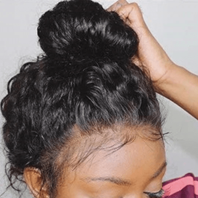 Perruques femmes cheveux humains coiffées en chignon 