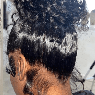 Perruques femmes vue arrière dentelle 360° bouclée