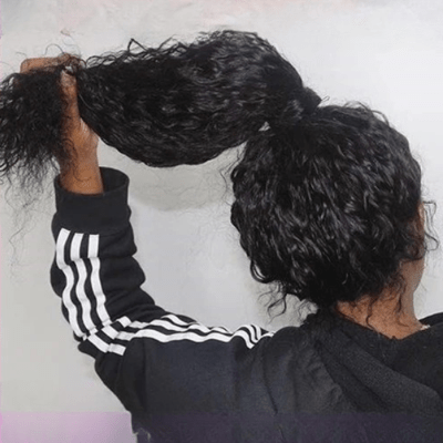 Perruques femmes coiffure haute cheveux humains bouclés