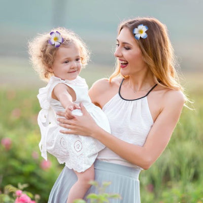 pince à cheveux fleur bébé et maman