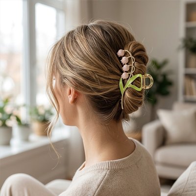 Pince cheveux femme muguet perles raffinées