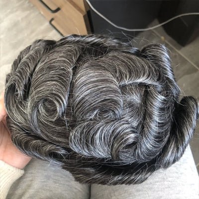 Prothese capillaire bouclée pour calvitie masculine
