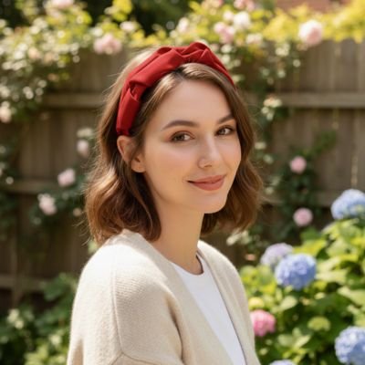 Serre tête rembourré nœud élégant tissu doux femme