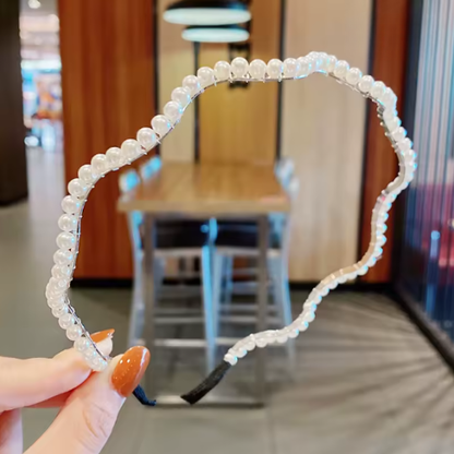 tete pour femme perles blanches zigzag 